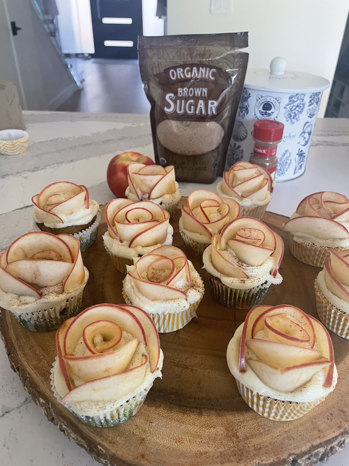 Pumpkin apple rose cupcakes